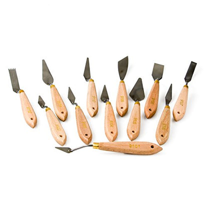 Palette Painting Knife Set 12 Pack with Carrying Case- Stainless Steel Art Paint Knives