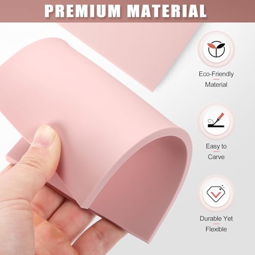 Bobblebro Linoleum Blocks for Printmaking Supplies - 6PCS 4”x6”Rubber Linocut Block Printing Kit for Stamp Carving, Soft Relief Printing Linoleum for DIY Crafts & Art Projects - color: 4”x6”-6PCS