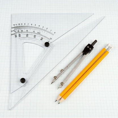 12 Inch Adjustable Triangle Acrylic Adjustable Drafting Triangle Computing Trig Scale for Drafting Architect Engineer Educational Supplies