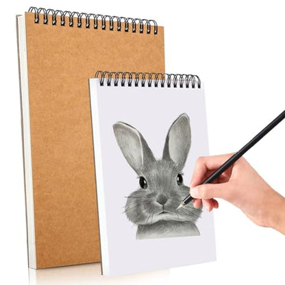 2 Pack Sketch Book, A4 A5 Spiral Bound Sketch Pad 160GSM Sketchbook, Acid Free Art Sketchbook Artistic Drawing Painting Writing Paper for Kids Adults Beginners Artists(2PC-A4A5) - color: 2PC-A4A5