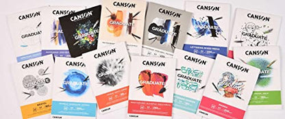 CANSON Graduate Oil and Acrylic 290gsm A3 Paper, Non-Woven, Pad Glued Short Side, 20 Natural White Sheets, Ideal for Student Artists - size: A3