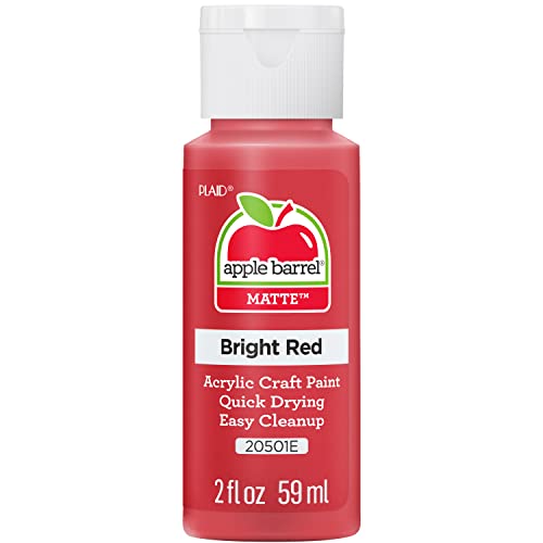 Apple Barrel Acrylic Paint in Assorted Colors (2 oz), 20501, Bright Red - color: Bright Red, size: 2 Fl Oz (Pack of 1)