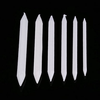 Zerodis 6 Pieces Art Blenders Paper White Pen Pastel Double Head Sketch Artist Blending Stumps and Tortillions Set