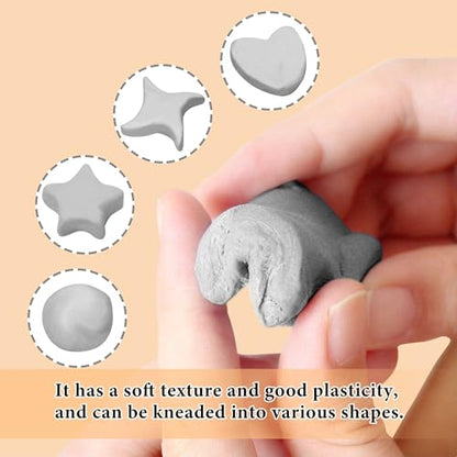 Smilo 8-Pack Gray Kneaded Erasers | Moldable & Dust-Free Putty Eraser | No Smudge Art Eraser with Case for Drawing - color: Gray