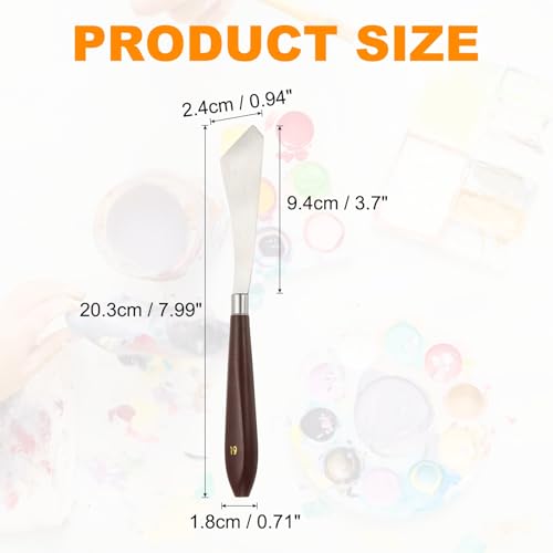 HARFINGTON 2pcs Palette Knife Painting Tool 3.7" x 0.94" Stainless Steel Art Spatula Pallet Knives Scrapers Tools with Plastic Handle for Acrylic Oil Canvas Mixing Spreading, Red/Silver