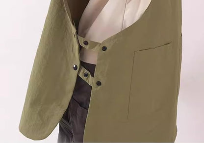 NEWGEM Waterproof Apron with Pockets for Women Cooking Painting Baking Gardening - color: 3 Pockets Green