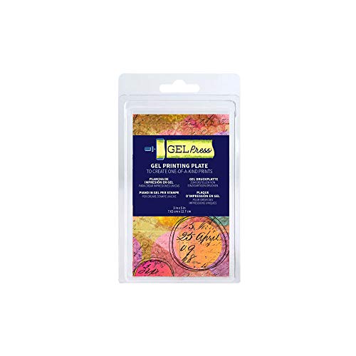 Gel Press Monoprinting Print Plate - 3” X 5” Gel Plate - Printmaking Supplies - Reusable Gel Printing Plate for Press Art for Card Making, Scrapbooking, Journaling, Arts and Crafts, Home Decor - size: 3" x 5"