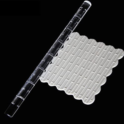 Rengue Acrylic Rolling Pin with 28 Patterns, Compliant Material, Comfortable Grip, 16 X 1 Cm, Lightweight for Dough and Pastry Acrylic Rolling Pin with 28 Patterns, Nan Kitchen (#12) - size: 52001 brick shape