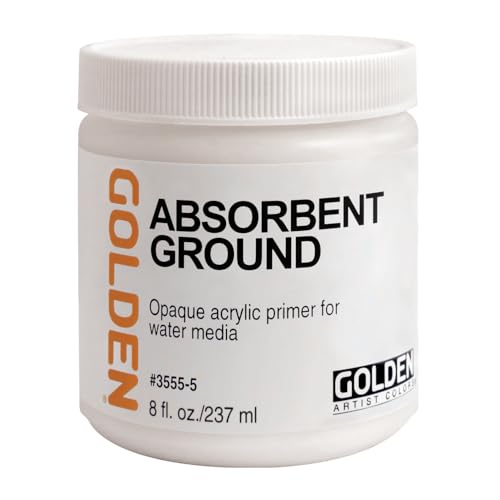 Absorbent Ground by GOLDEN, 8 fl. oz. Jar, Professional Acrylic Ground, Semi-Opaque