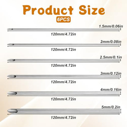 6 Pcs Stainless Steel Silver Hole Punch Circle Cutter, Circular Clay Hole Cutters Punch Clays Tools for Pottery Sculpting Crafts, Professional Drilling Tools with Storage Case (1.5/2/2.5/3/4/5 mm) - size: 1.5/2/2.5/3/4/5 mm
