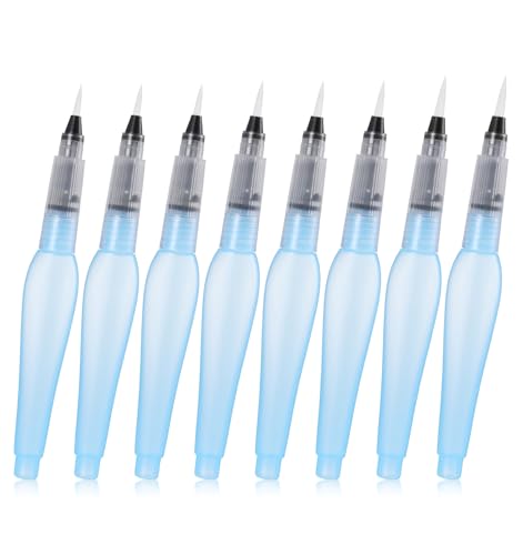 8 Pieces Water Brushes for Watercolor, Refillable Water Color Paint Brushes for Adults, Watercolor Paint Pens, Applicable to Painting, Coloring, Lettering