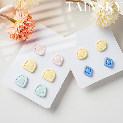 TAINSKY Polymer Clay Cutters - Frame Clay Cutters, Boho Polymer Clay Cutters for Earrings Jewelry Making, 14 Shapes Mini Clay Earrings Cutters(Studs Clay Cutters) - color: Mini Studs Set