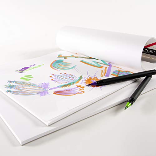 Marker Paper - 9 x 12 inch Marker Paper Sketchbook, 50 Sheets Per Pad, White Acid-Free, 75 GSM Paper, Lightweight and Sketching and Drawing Pages, (Pack of 2) - size: Marker Paper 9 x 12"