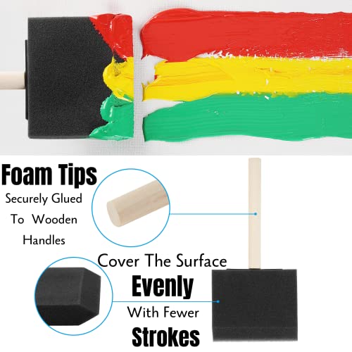 Bates 3-Inch Foam Paint Brushes, 12 Pack - Sponge Brushes for Painting, Staining, and Mod Podge - color: Black, size: 3 inch, 12 Pack