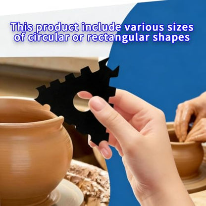 Pottery Foot Rim Shape Tool with Scalable Sponge Stick, Clay Rim Modeling Kit, Compatible with Ceramic Trimming and Finishing Tool - color: Pink