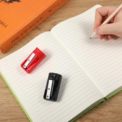 6Pcs Carpenter Pencil Sharpener, Manual Portable Woodworking Pencil Sharpeners Narrow Sharpening Tool for Woodworking Travel School Office Woodworkers Craft Enthusiasts(Red, Black)