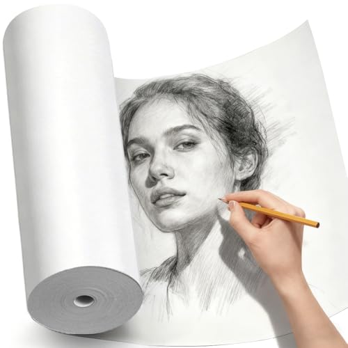 PerkHomy Craft Paper Roll 15" x 3600" (300') Kraft Paper for Gift Wrapping Moving Art Floor Covering Packing Painting Drawing Paint Easel Poster Chart Paper (White, 15" W x 3600" L (300')) - color: White, size: 15" x 3600" ( 300' )