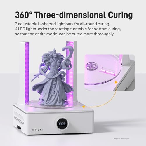 ELEGOO Mercury XS Bundle, Wash and Cure Machine for Large Resin 3D Printed Models, Compatible with Saturn and Mars LCD 3D Printers, with a Handheld UV Lamp - style: Mercury XS Bundle-L