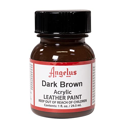 Angelus Acrylic Leather Paint For Shoes, Sneakers, Leather, Canvas, Furniture, and More - 1 fl oz, Dark Brown - color: Dark Brown, size: 1 Fl Oz (Pack of 1)