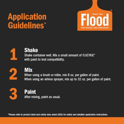 Flood Floetrol 1 qt. Clear Latex Paint Additive - size: 32 Fl Oz (Pack of 1), style: Latex/Acrylic Paint Additive