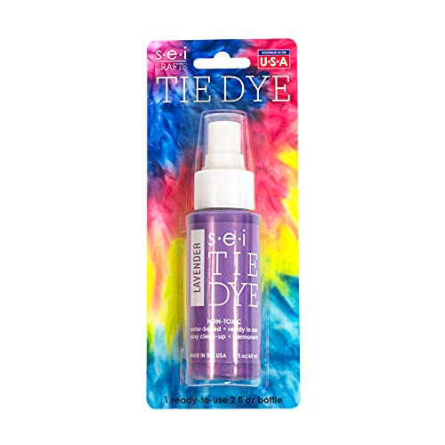 S.E.I. Lavender Tie Dye Spray Bottle: 2oz. Non Toxic Fabric Dye Spray, DIY Permanent Clothing Dye, Ready to Use Tie Dye Supplies - 2 Pack - color: Lavender, size: 2-Ounces