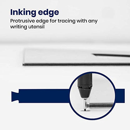 Pacific Arc Drafting Triangle, 4-inch, 45/90 Degrees, w/Inking Edge, Topaz - color: Topaz, size: 4-in, 45/90 degrees