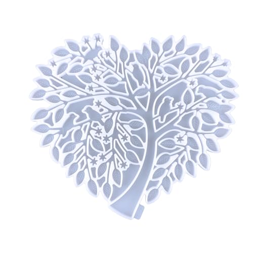 Heart Shaped Tree of Life Wall Hanging Resin Silicone Molds, Handmade Tree of Life Crafts, Home and Living Room Decorations, Tabletop Ornaments, Tree of Life Resin Mold