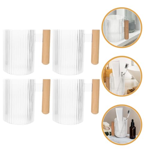 Cabilock Mouthwash Cup Brush Containers Toothbrush Holder Cup Lid Wash Reusable Brush for Bathroom Travel