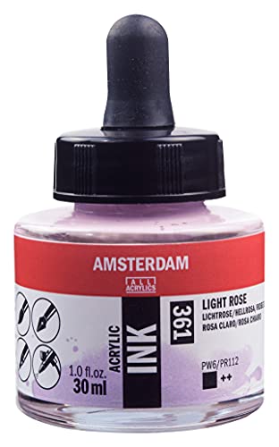 Amsterdam Acrylic Ink Bottle 30 ml Light Rose 361 (17203610) - color: Light Rose, size: 1 fl oz