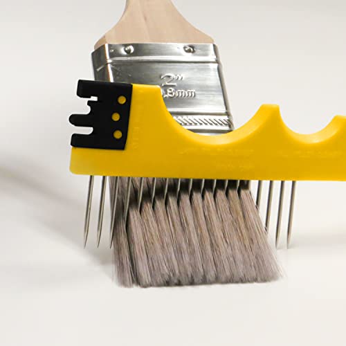 ALLWAY BC5 5-in-1 Painter's Tool with Multi-Functional Brush Comb | Brush Squeegee, 2 Roller Cleaners, Stainless Steel Comb, Can Opener - style: 5-in-1 with Brush Comb