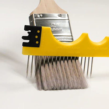 ALLWAY BC5 5-in-1 Painter's Tool with Multi-Functional Brush Comb | Brush Squeegee, 2 Roller Cleaners, Stainless Steel Comb, Can Opener - style: 5-in-1 with Brush Comb