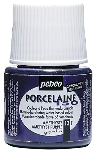 Pebeo Porcelaine 150 Ceramic Paint - Water-Based High-Gloss Color Paints for Porcelain, Premium Art Supplies, Non-Toxic & Heat-Safe, 45 ml Bottle, Amethyst Purple - color: Amethyst Purple, size: 1.52 Fl Oz (Pack of 1)