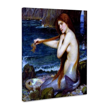 3dRose Waterhouse - The Mermaid Museum Grade Canvas Wrap 8x10 - size: 8"L x 10"W