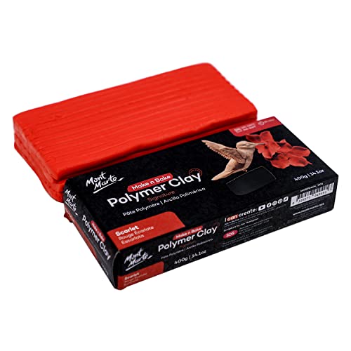 Mont Marte Make n Bake Polymer Clay 400g - Scarlet - color: Scarlet, size: 14.1oz