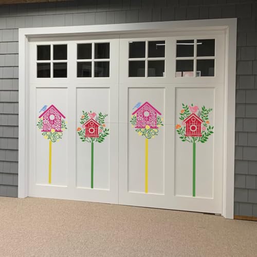 Garden Fence Stencils for Outdoor Large Bird House Stencils for Walls Reusable Drawing Stencil for Painting on Wood Fence Room Wall Window Glass - style: Bird House