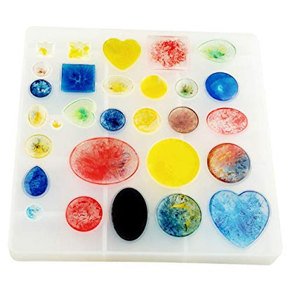 Jewelry Casting Molds,Gem Jewelry Silicone Casting Mold, for Resin Epoxy DIY Crafting, Earring, Pendant, Studs Jewelry Making (Small) - size: Small