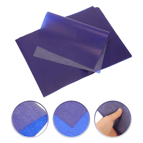 TEHAUX 50 Sheets One-Side Transfer Carbon Paper A4 Blue Graphite Tracing Paper for Artists and Crafts Pattern Transfer Drawing Supplies