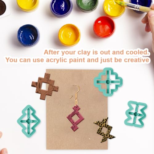 17Pcs Classic Aztec Polymer Clay Cutters | For Adults DIY Jewelry for Earrings Making Birthday Party DIY Supplies, Western Style, Plastic Material