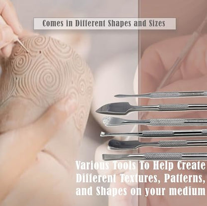 A2ZScilab - Stainless Steel Spatula Wax & Clay Sculpting Tool Carver Set, Carving Pottery Tools - Sculpture Shaper Polymer Modeling Tools for Clay, Pottery, Ceramics Artwork & Holiday Crafts (4PCS) - style: 4PCS