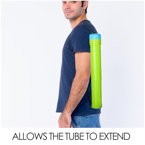 POPETPOP Telescoping Poster Tube with Shoulder Strap for Artworks and Blueprints, Plastic Two-section Design, Waterproof Document Storage Tube for Art Enthusiasts and Professional Artists,