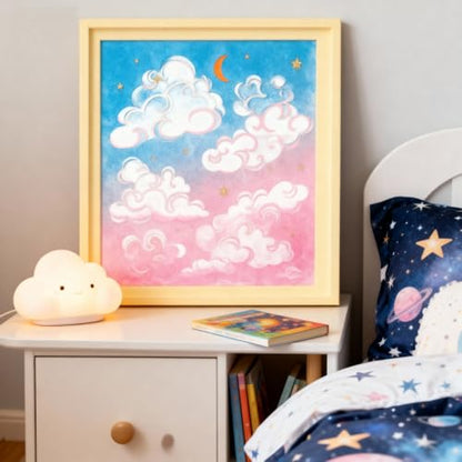 TIAMECH A4 Reusable Cloud Stencil for Painting | Star Moon on Sky Layering Template, DIY Wall Art, Wood Furniture, Scrapbook & Crafts (8.3x11.7inch) - style: Cloud
