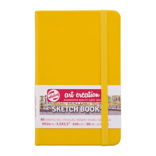 Royal Talens T9314-111M 441769 Talens Art Creation Sketchbook Drawing Notebook 3.5 x 5.5 inches (9 x 14 cm), Golden Yellow - color: goldenyellow, size: 9×14cm