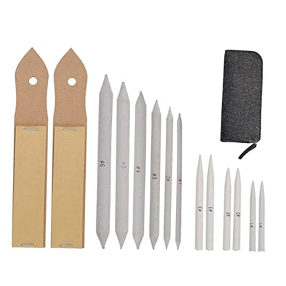 ARTIBETTER 15pcs Shading Pencils Drawing Kit Correction Pen Set Fine Sandpaper Stumps Tortillions Art Blenders Sketch Tool Pencil