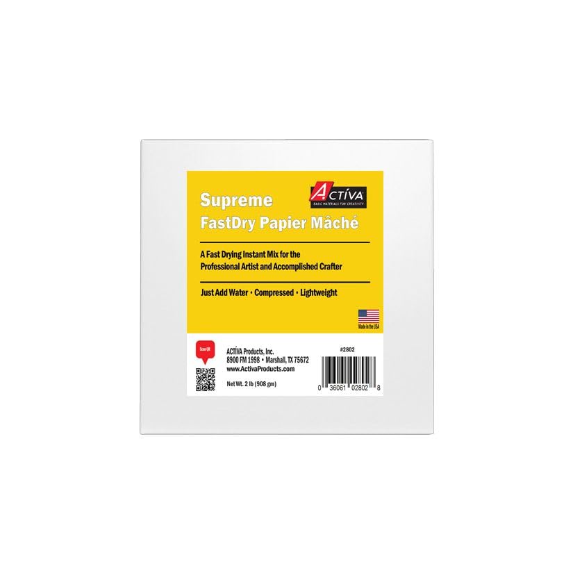 ACTIVA Supreme FastDry Papier Mache – A Fast Drying, Premium Instant Mix for The Professional Artist and Passionate Crafter - 2 Lbs - Made in The USA - No Tariffs