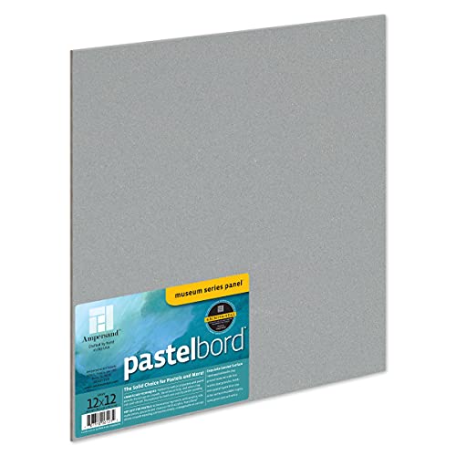Ampersand Museum Series Pastelbord for Pastels, Charcoal, Pencils and Ink, Gray, 1/8 Inch Depth, 12X12 Inch (PB122) - color: Gray - 1/8 Inch Depth, size: 12" x 12" - Pack of 1