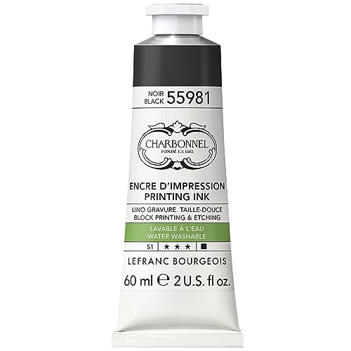 Lefranc Bourgeois Charbonnel Professional Printing Waterwashable Ink, 60ml (2-oz) Black 55981 - color: Black 55981, style: 60ml (2-oz)