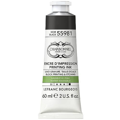 Lefranc Bourgeois Charbonnel Professional Printing Waterwashable Ink, 60ml (2-oz) Black 55981 - color: Black 55981, style: 60ml (2-oz)