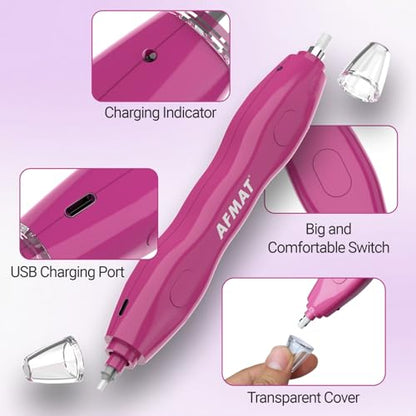 AFMAT Electric Eraser, with 140 Eraser Refills, Rechargeable Pencil Erasers for Artists, Electric Erasers for Drafting, Drawing, Painting, Sketching, Architectural Plans, Detailer Tool EE25(Rose Red) - color: Rose Red