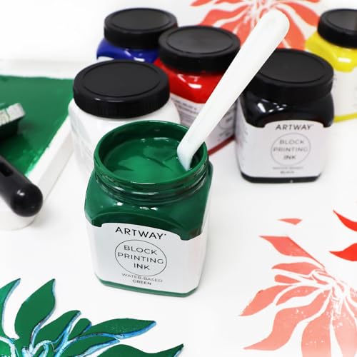Artway Premium Block Printing Ink - 250ml - Green - Ideal for Relief, Block and Lino Printmaking - color: Green