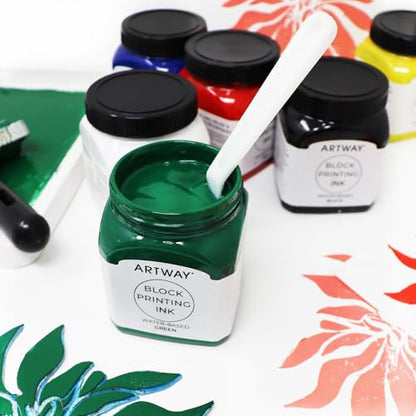 Artway Premium Block Printing Ink - 250ml - Green - Ideal for Relief, Block and Lino Printmaking - color: Green